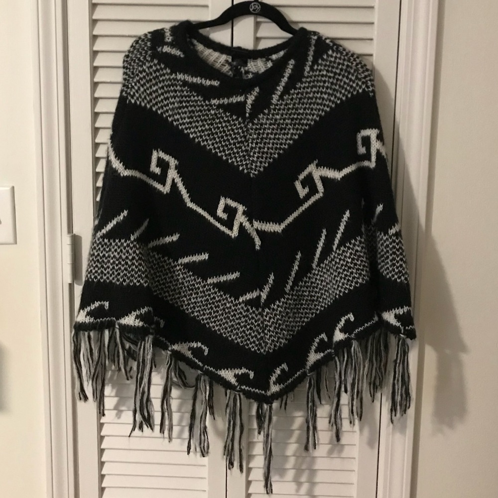 Black and White Poncho
